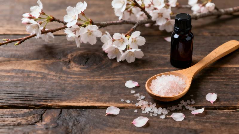 樱花盐与精油图片