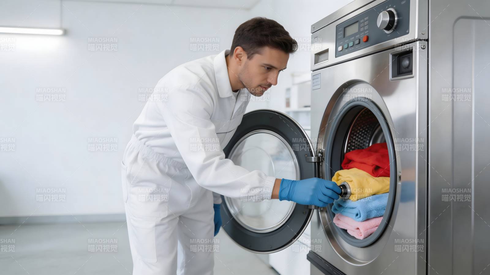 洗衣工整理衣物图片