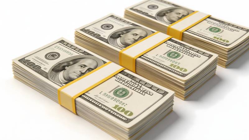 美元现金堆叠图片