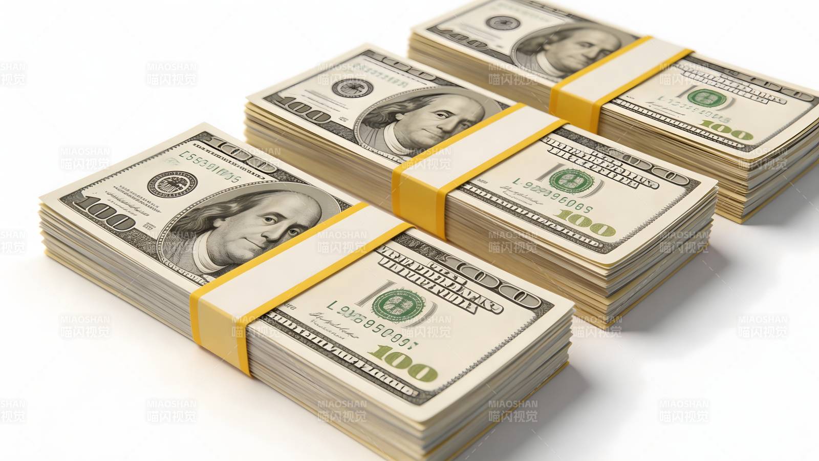 美元现金堆叠图片