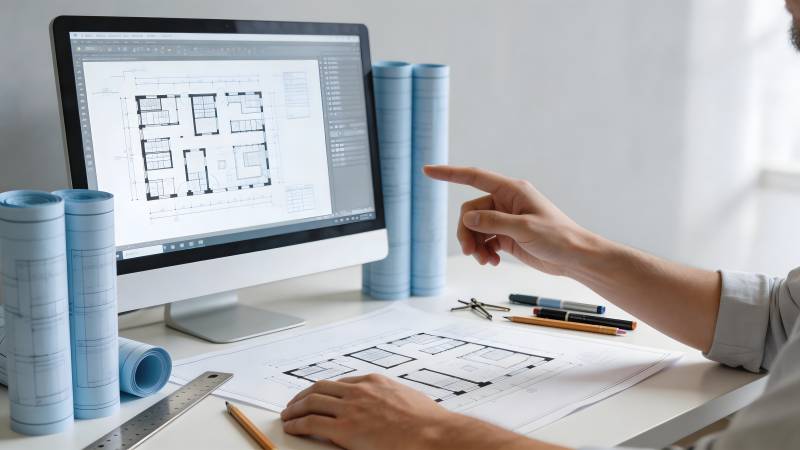 建筑设计工作场景图片