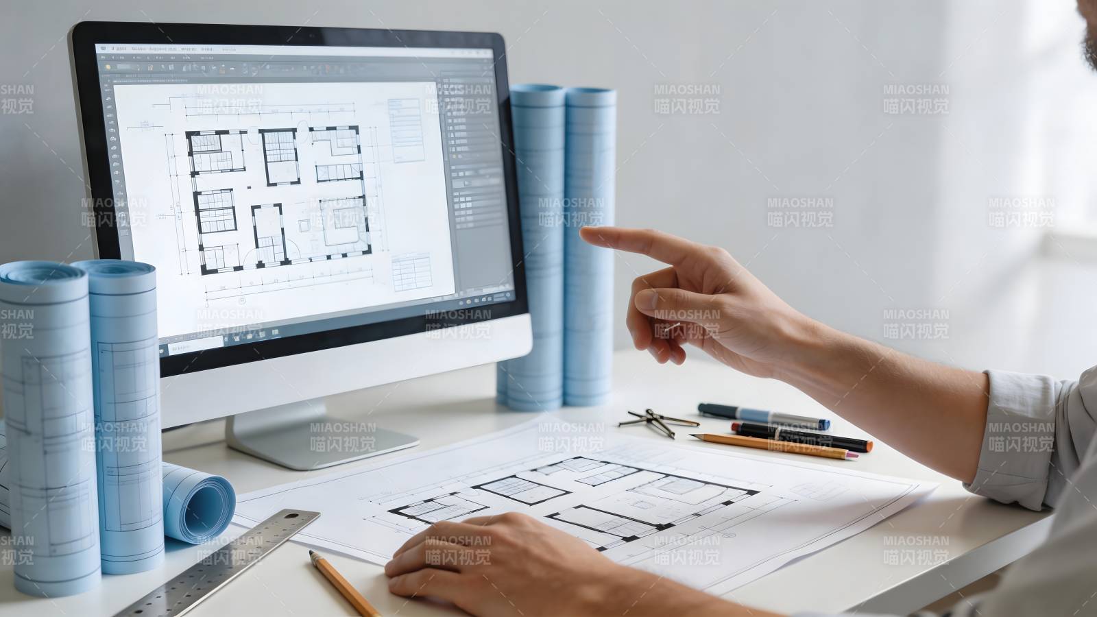 建筑设计工作场景图片