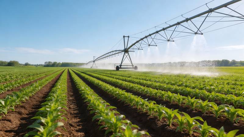 农田灌溉景象图片