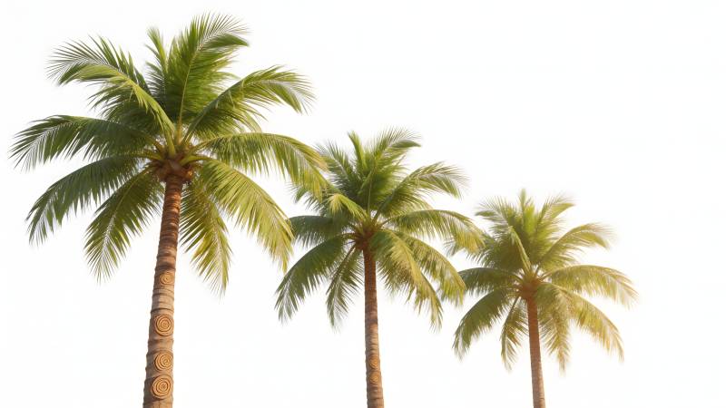 三棵椰子树图片