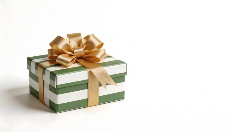 绿白条纹礼盒图片