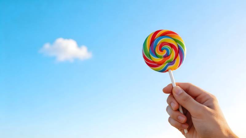彩虹棒棒糖图片