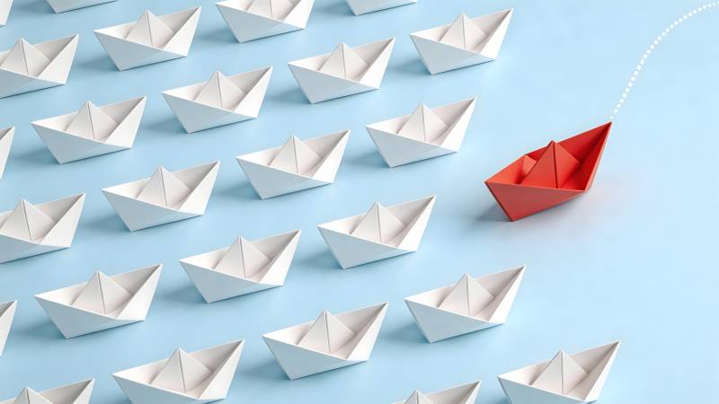 红船引领白船前行图片