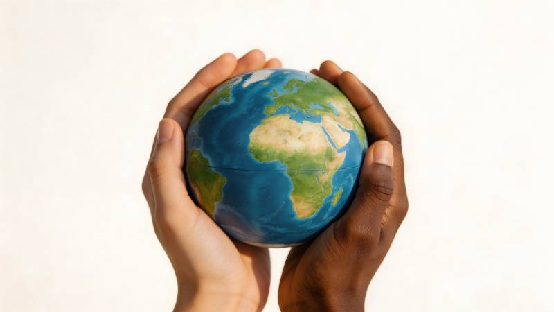 双手托举地球图片