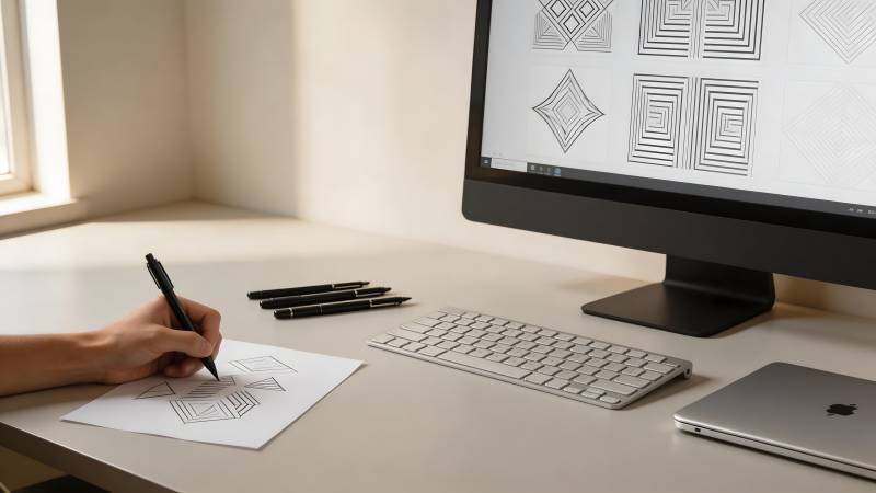 设计绘图工作场景图片