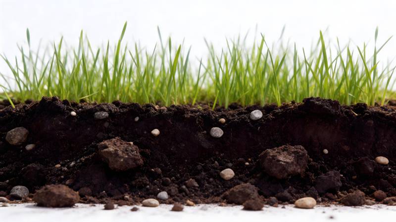 绿草萌发于沃土图片