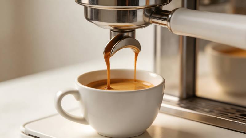 咖啡机萃取浓缩咖啡图片