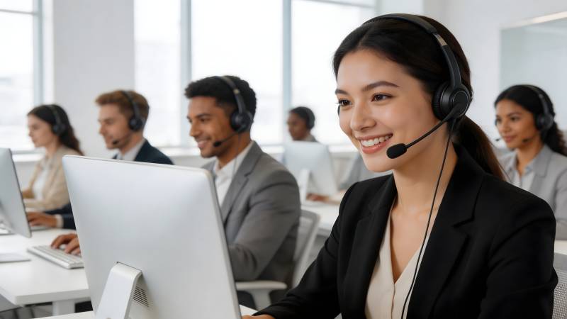 客服中心微笑服务图片