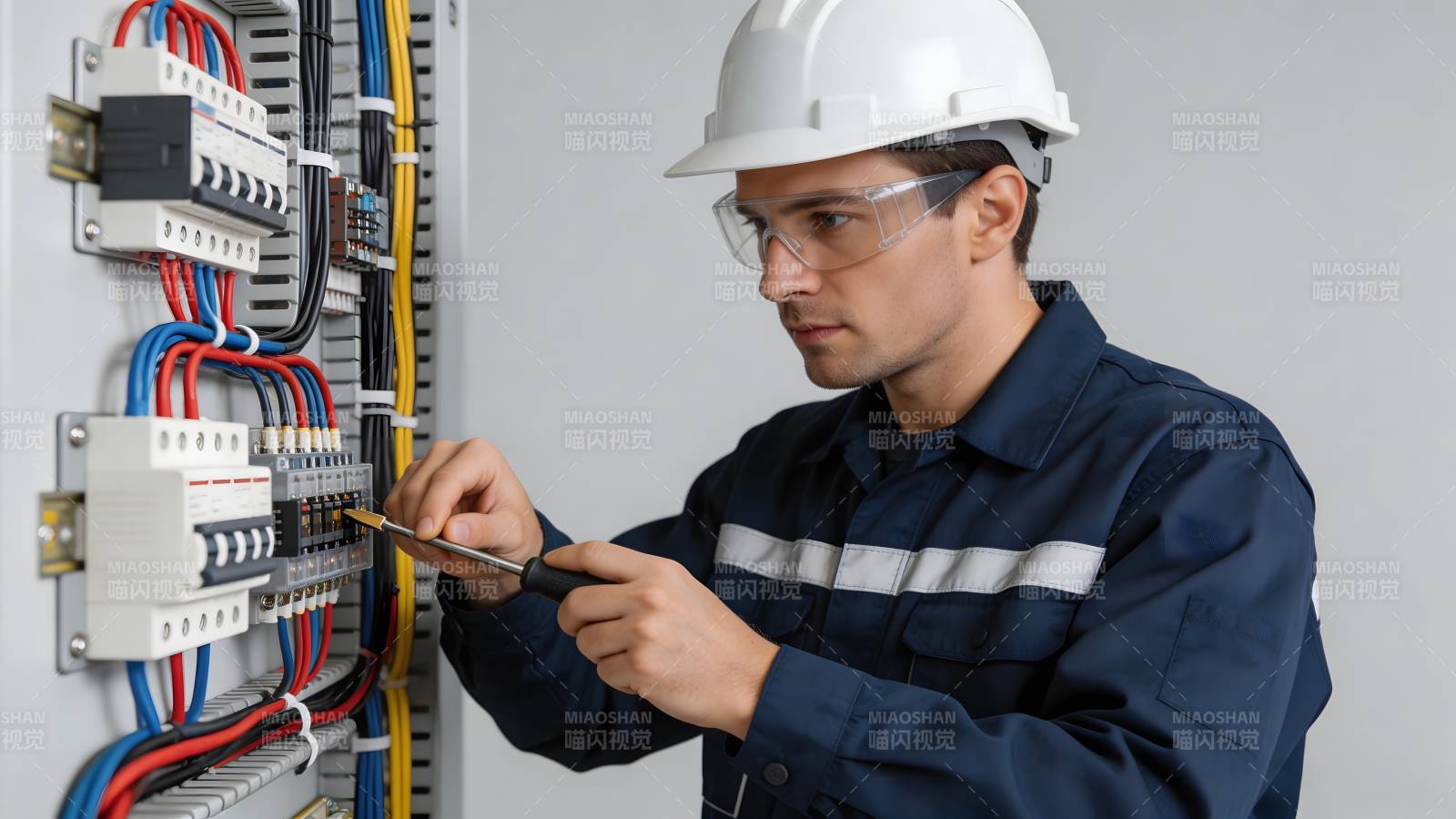 电工检修电气柜图片