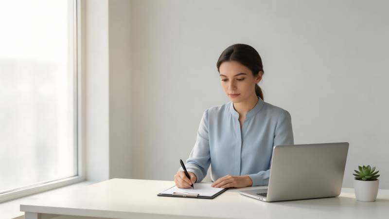 专注工作的女性图片