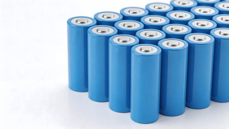 蓝色电池排列整齐图片