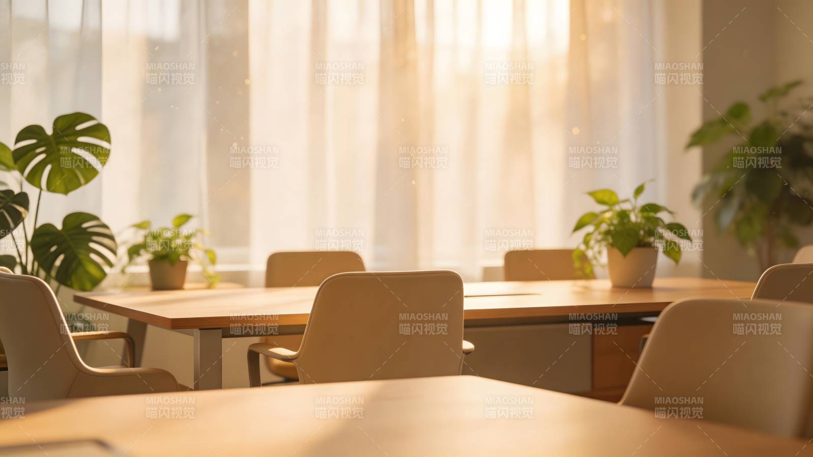 阳光洒落的温馨教室图片