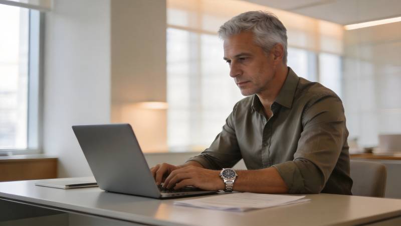 专注工作中的男士图片