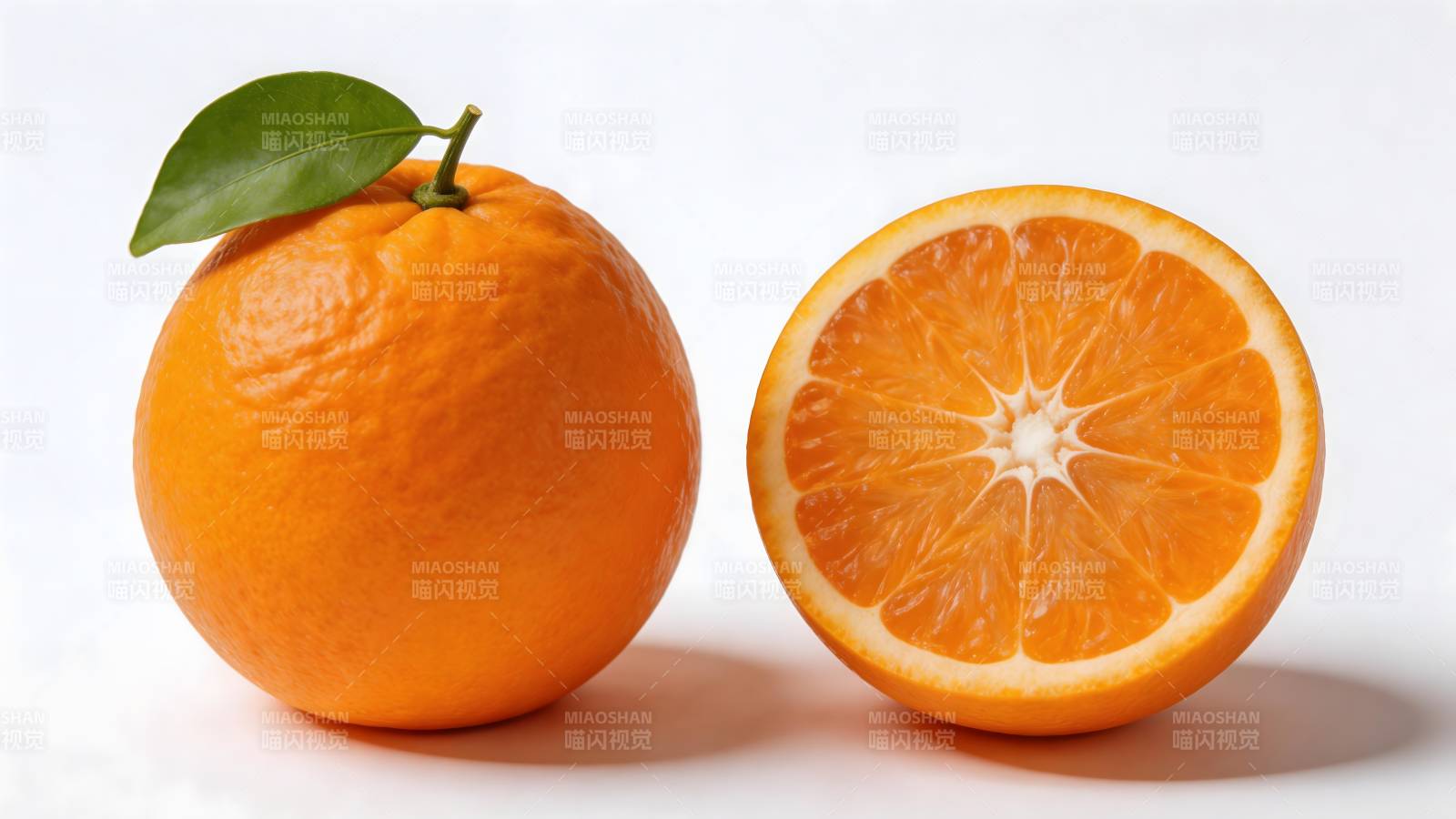 橙子切半展示图片