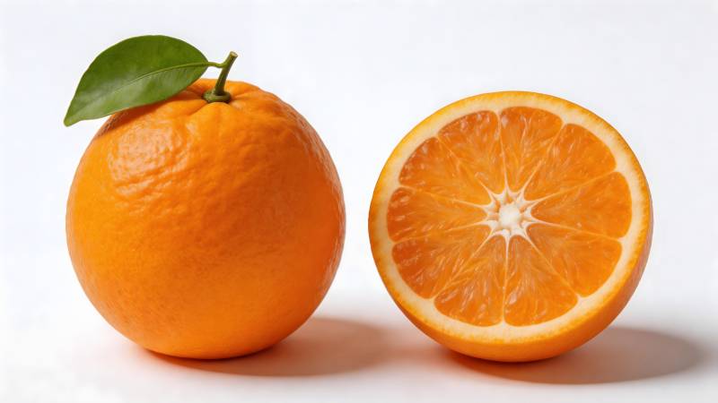 橙子切半展示图片