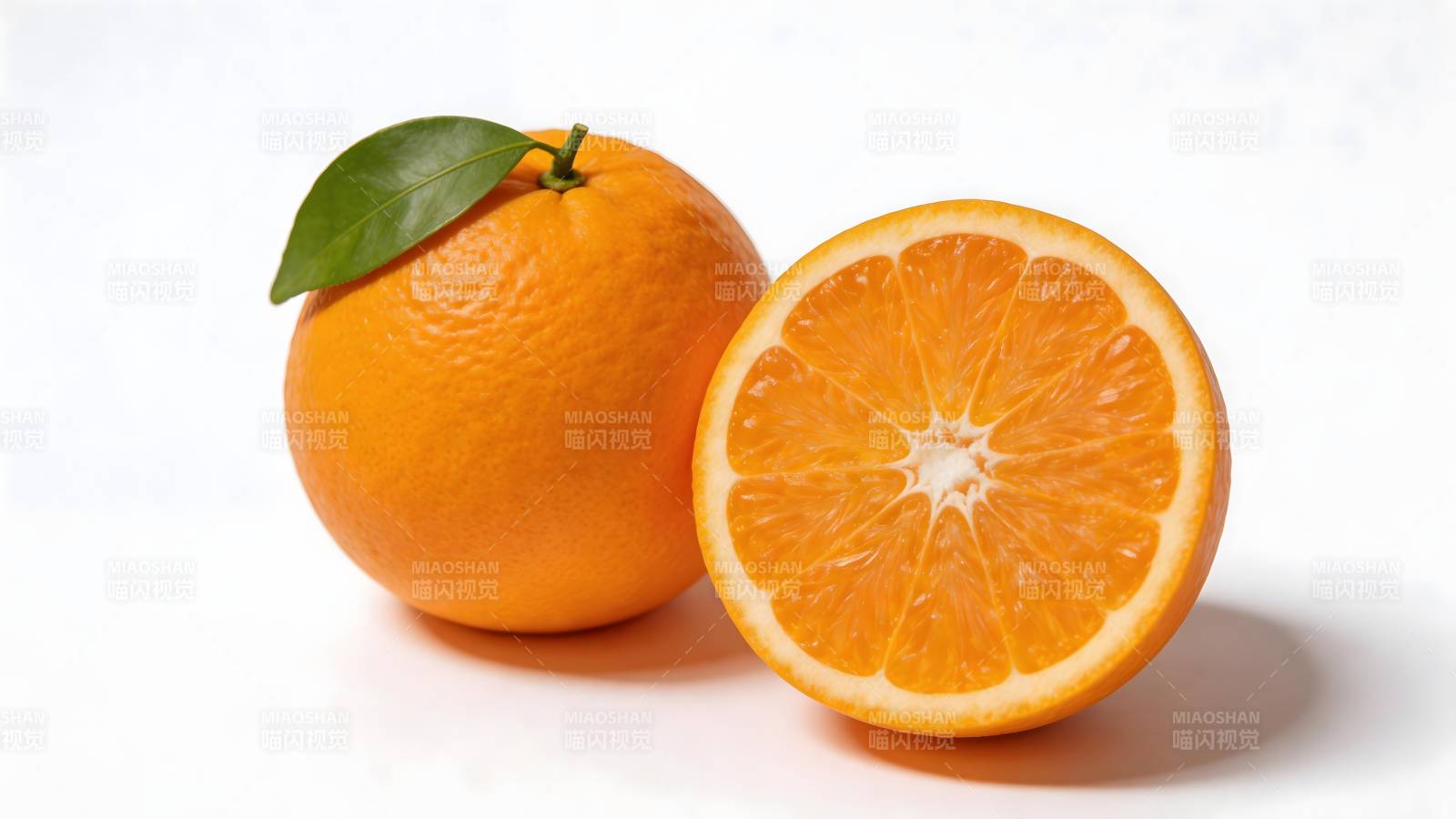 新鲜橙子切面图图片