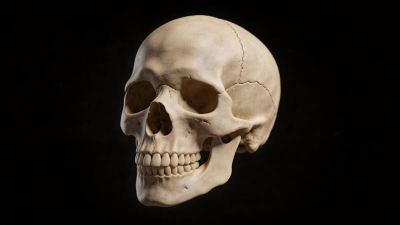 人类头骨特写图片
