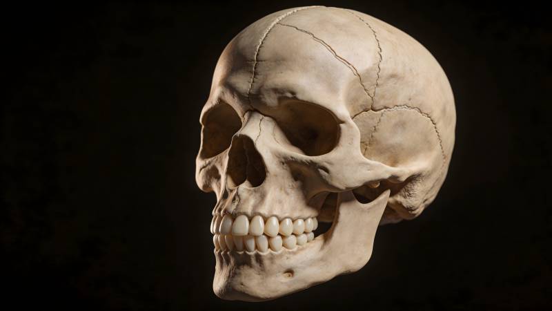 人类头骨特写图片