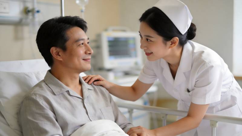 护士关怀病患图片