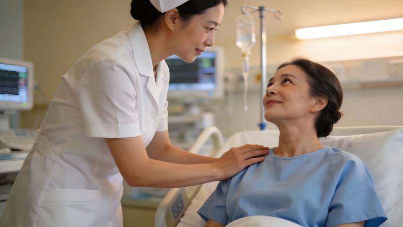 护士安慰病患图片