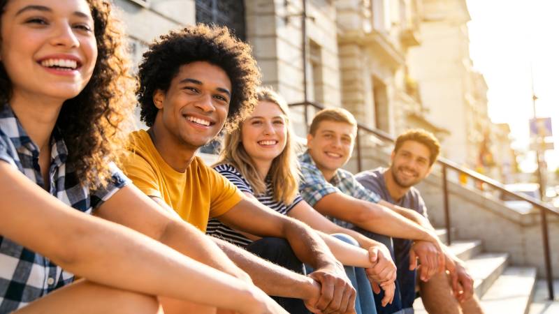 青春洋溢的朋友们图片