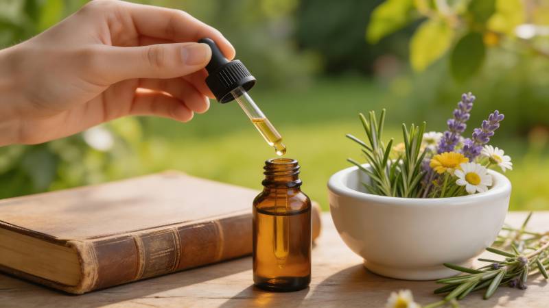 精油滴入瓶中图片