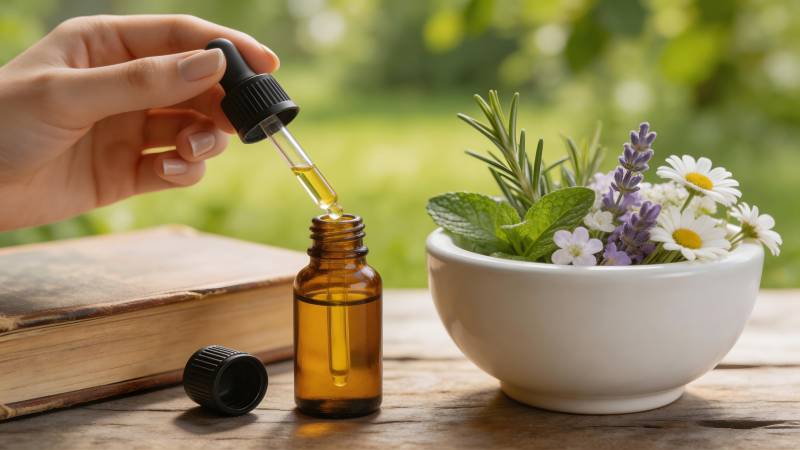 精油滴入瓶中图片