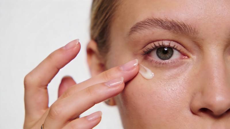 眼霜涂抹示范图片