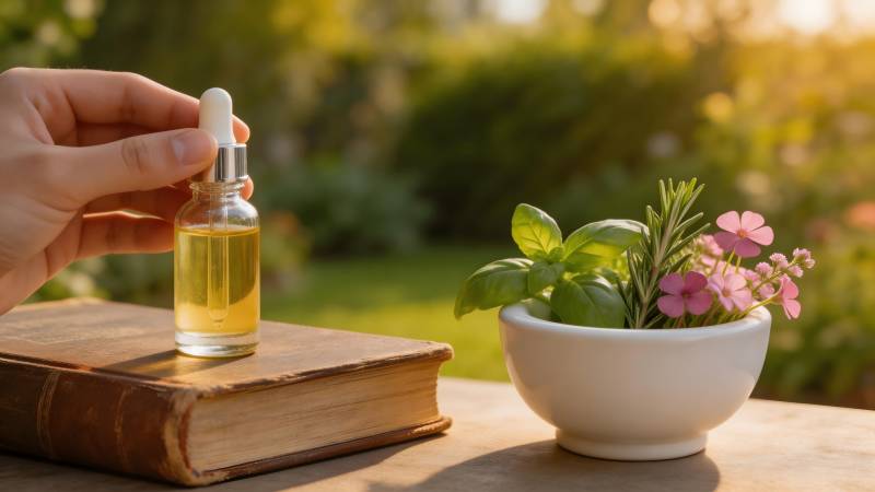 精油与花草静谧时光图片