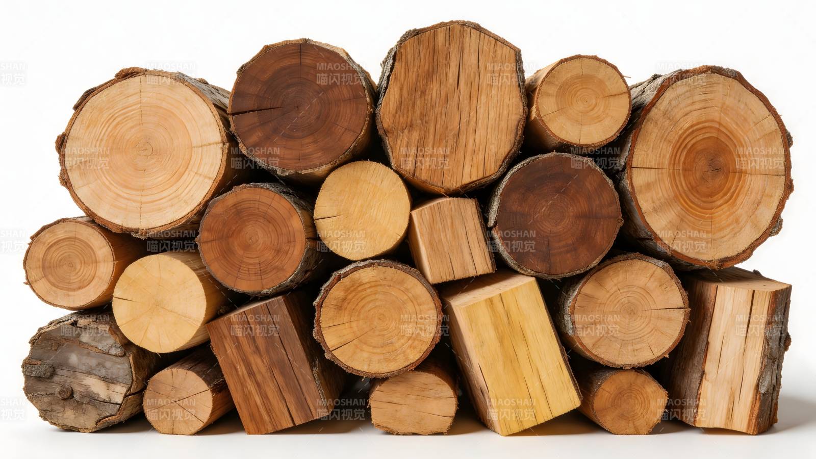 堆叠的原木图片