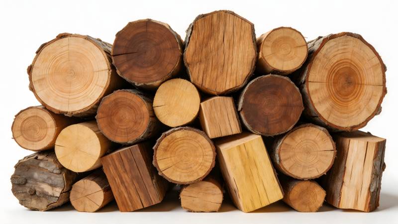 堆叠的原木图片