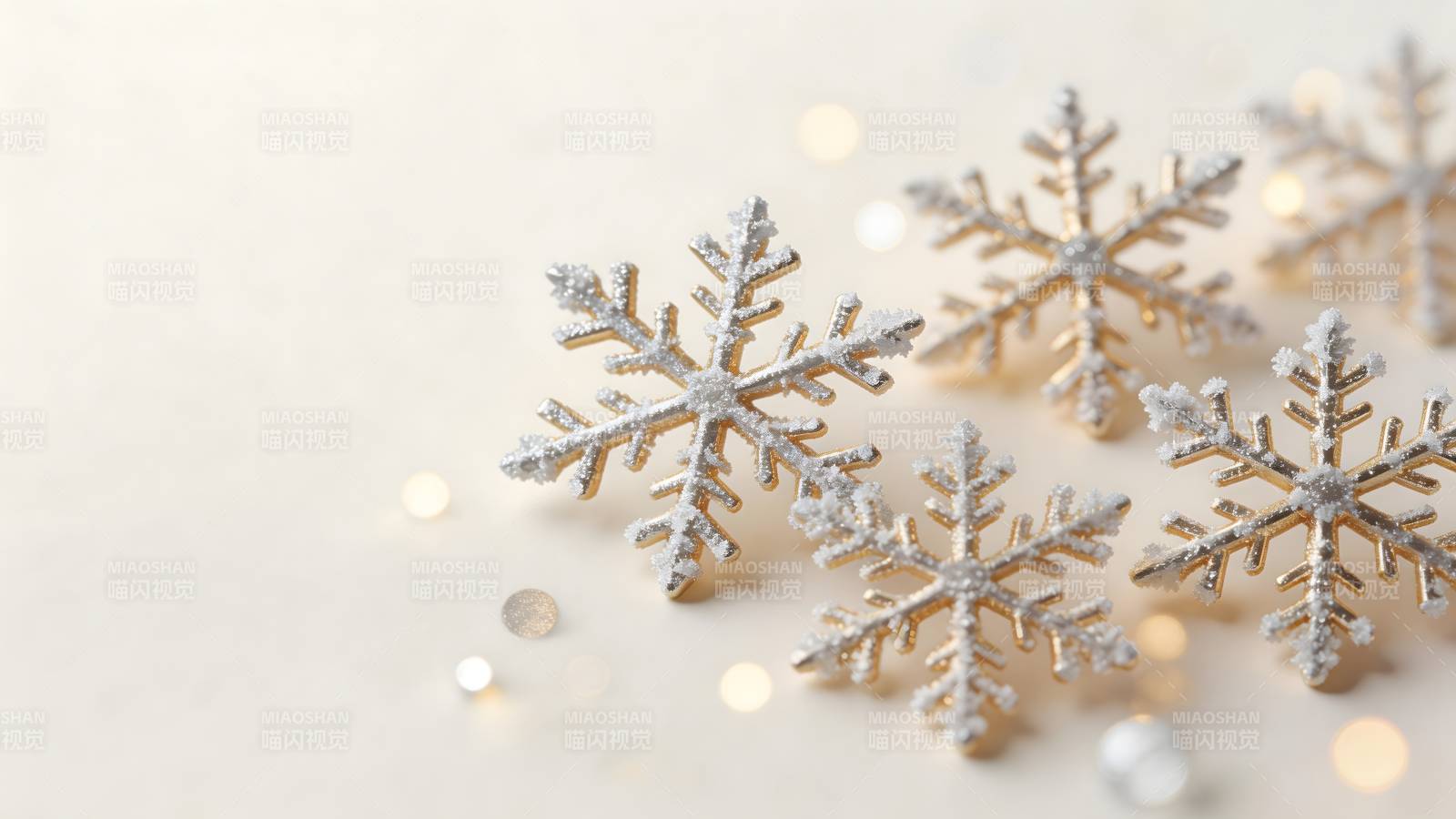 银色雪花装饰图片