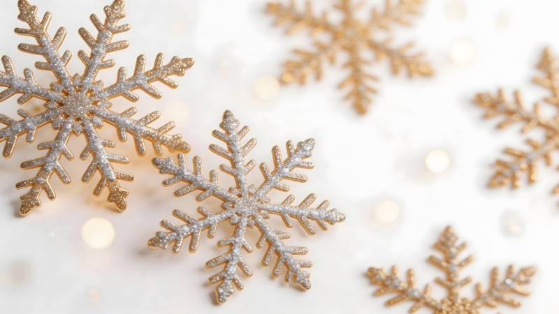 金色雪花装饰图片