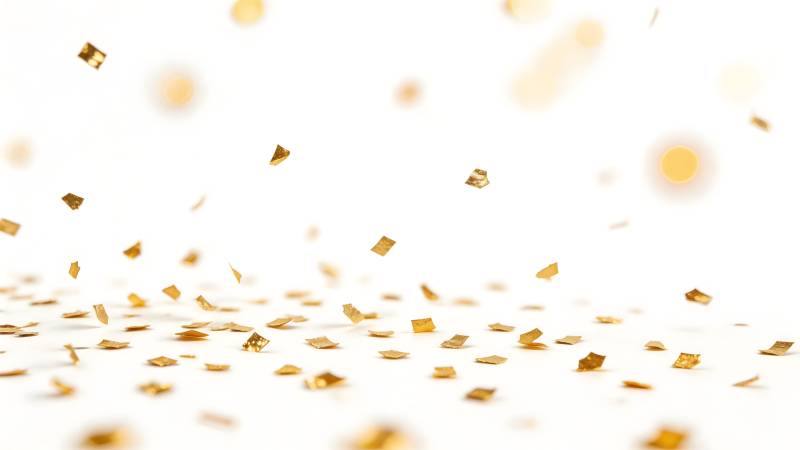 金色纸屑飘落图片