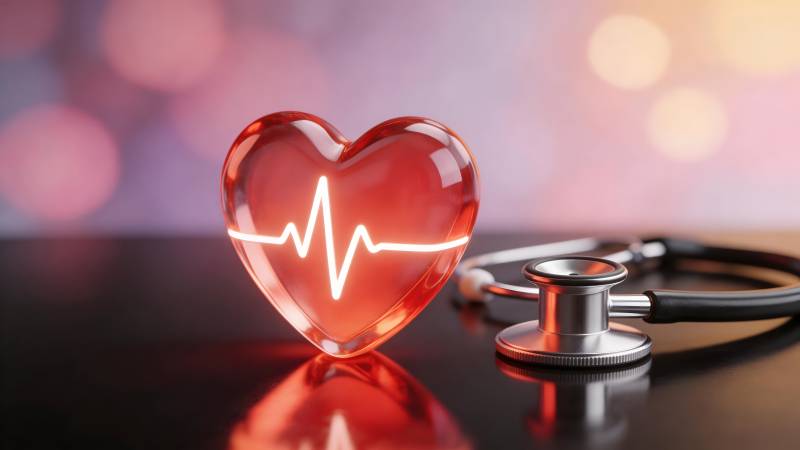 心跳与听诊器图片