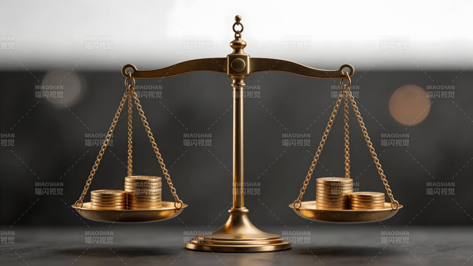 天平上的金币图片