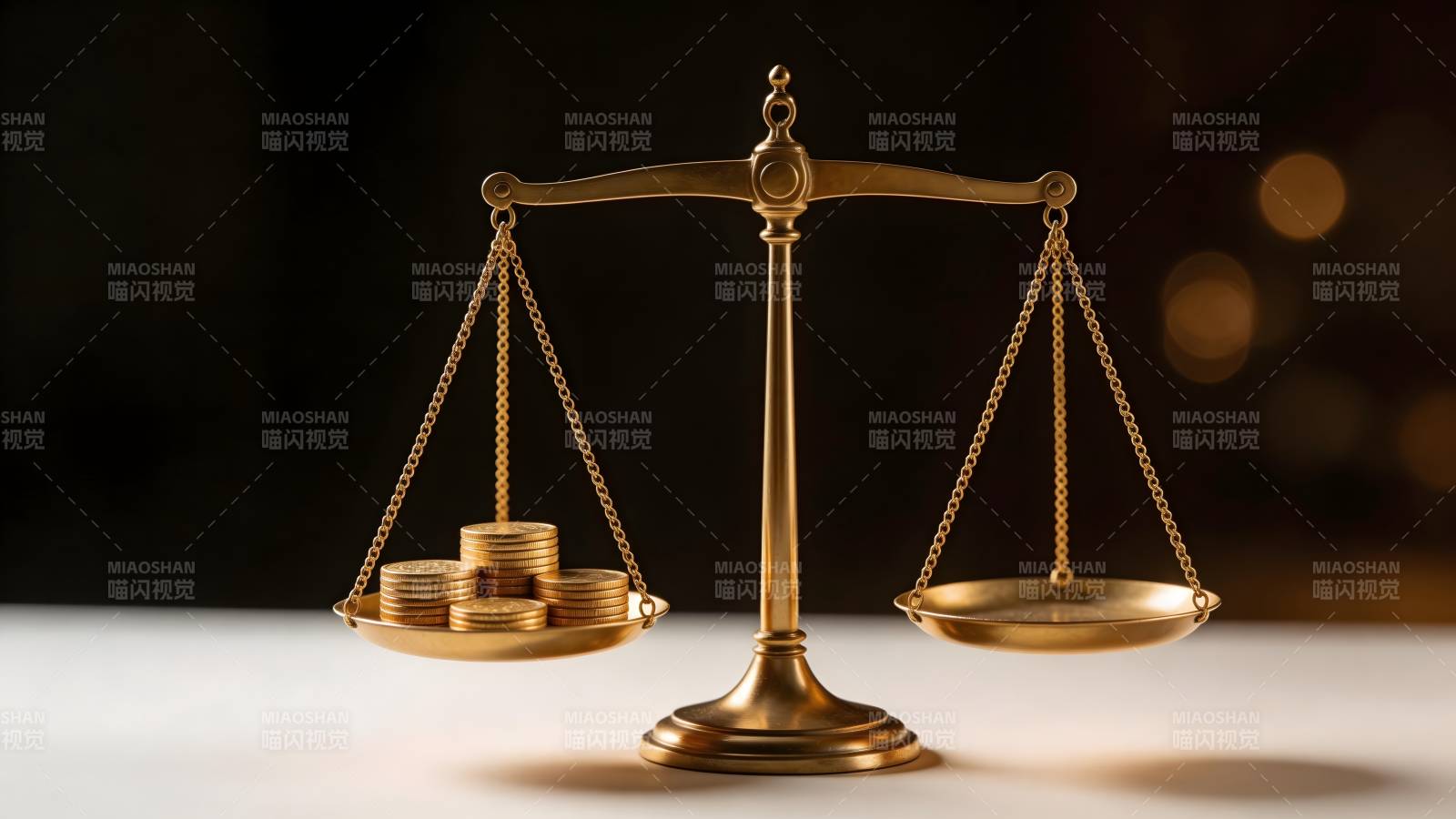 天平上的金币图片