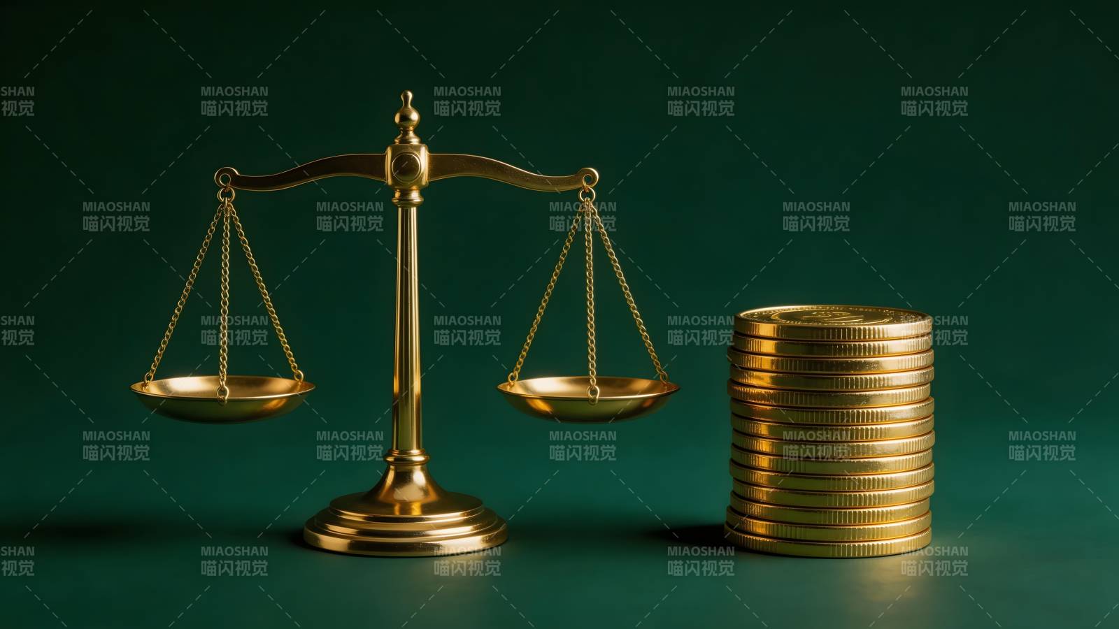 天平与金币图片