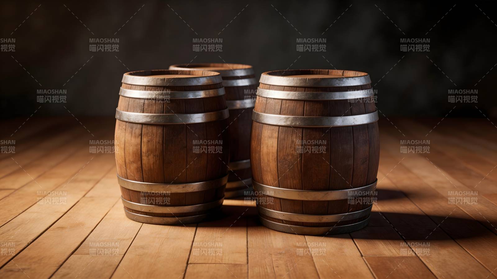 木桶静置木地板图片