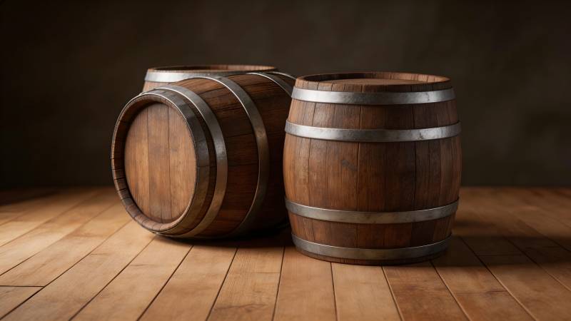 木桶静置木地板图片