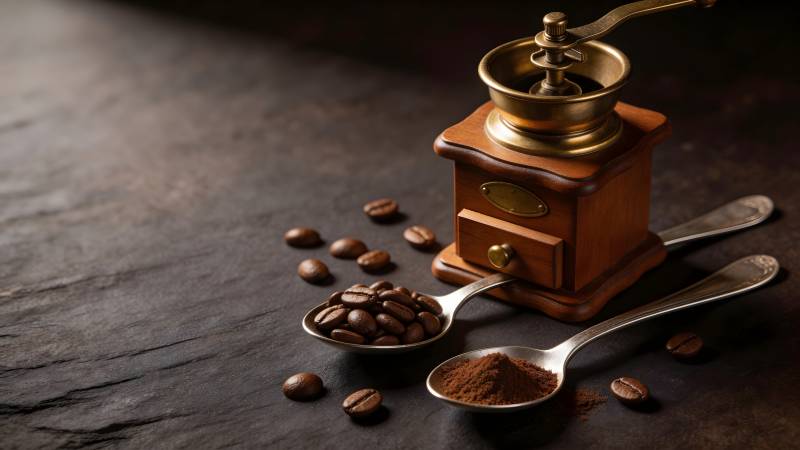 咖啡磨豆时光图片