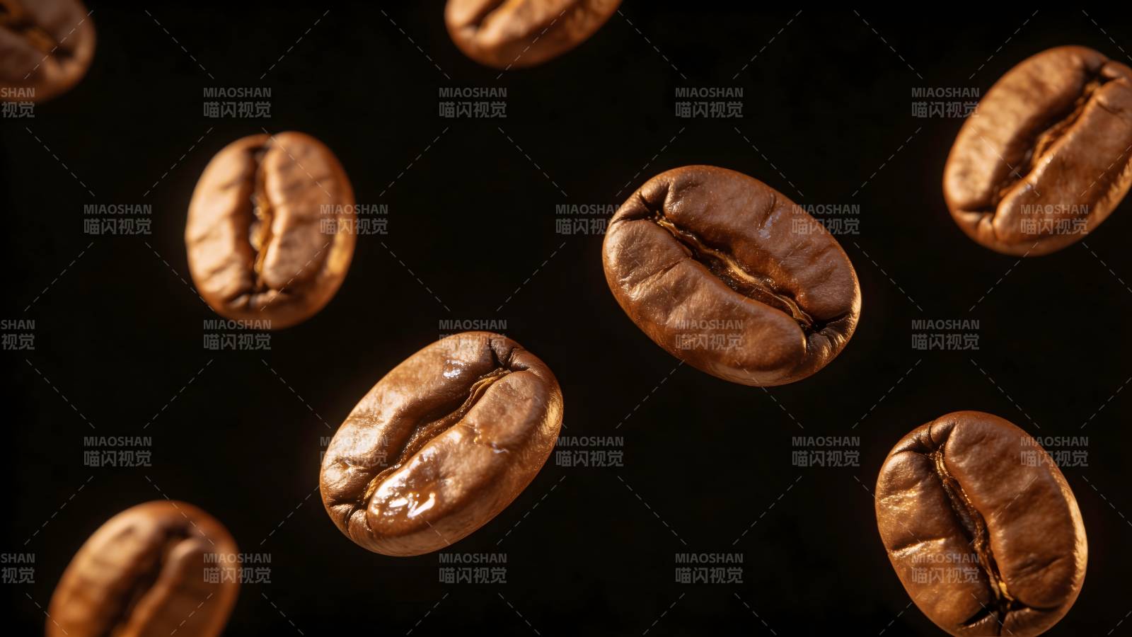 咖啡豆飘落瞬间图片