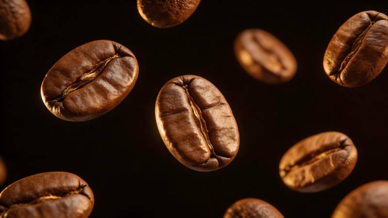 咖啡豆飞舞图片