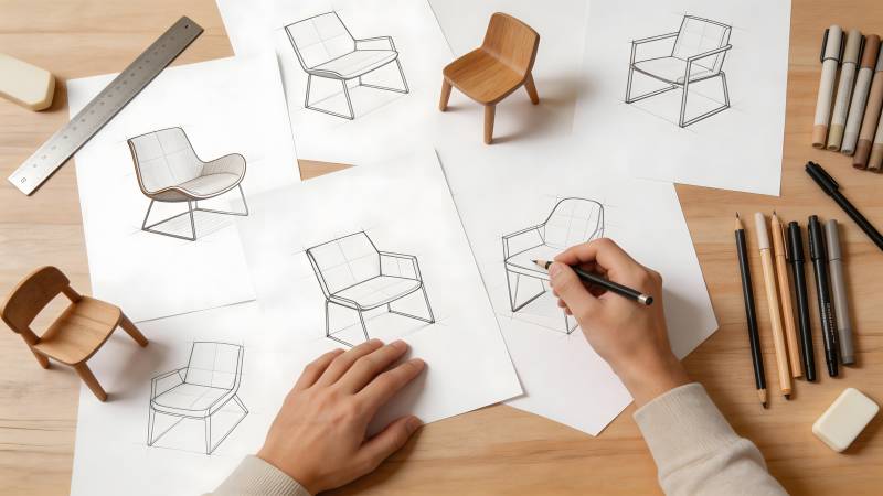 设计椅绘图图片