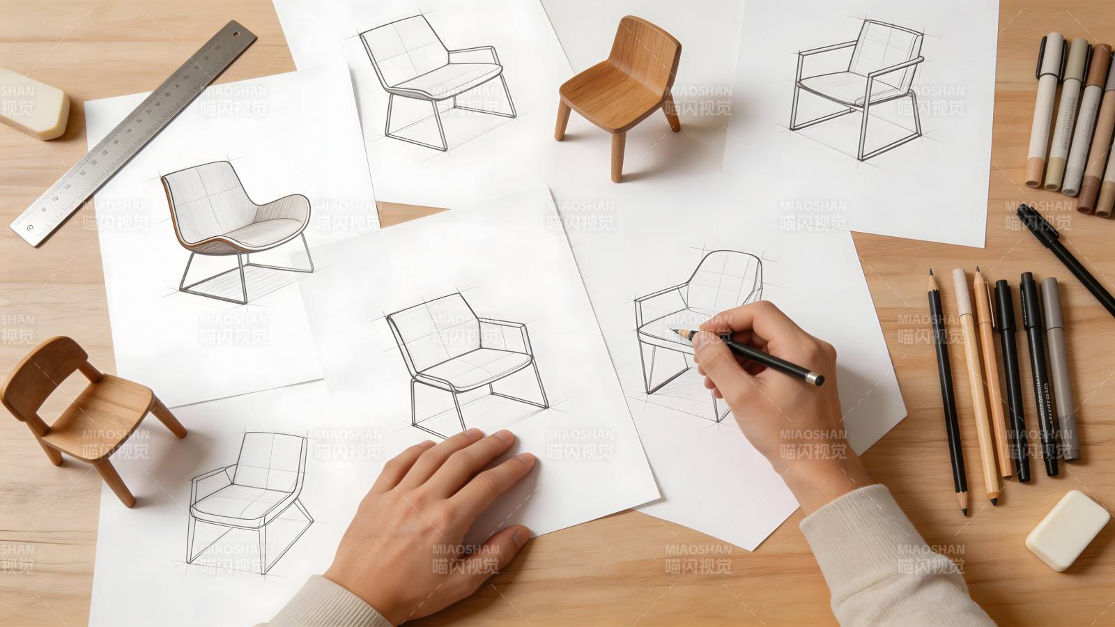 设计椅绘图图片