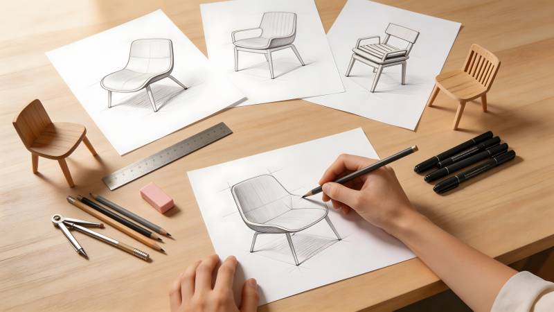 手绘椅子设计图图片